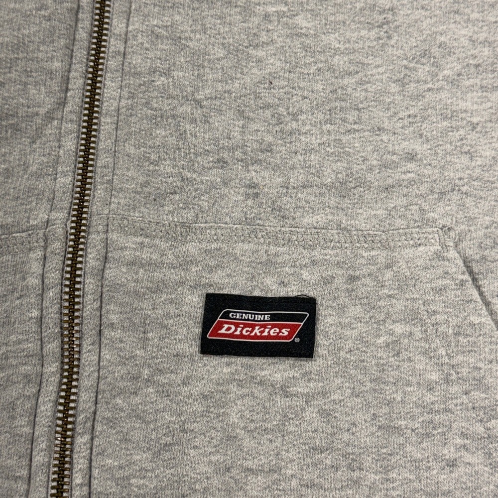 Genuine Dickies Zip Up Hoodie Mens XL Gray Excellent Workwear Fleece Sweatshirt - Picture 4 of 8